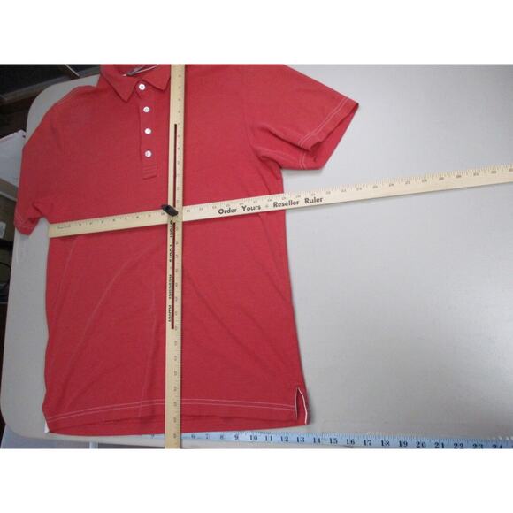 Travis Mathew Golf Polo Shirt Men Medium Red Pima Cotton Blend Short Sleeve Logo - Picture 9 of 16